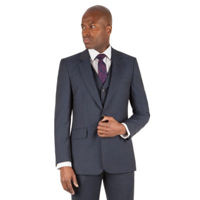 Hammond & Co. by Patrick Grant Blue toanl check 2 button front tailored fit st james suit jacket
